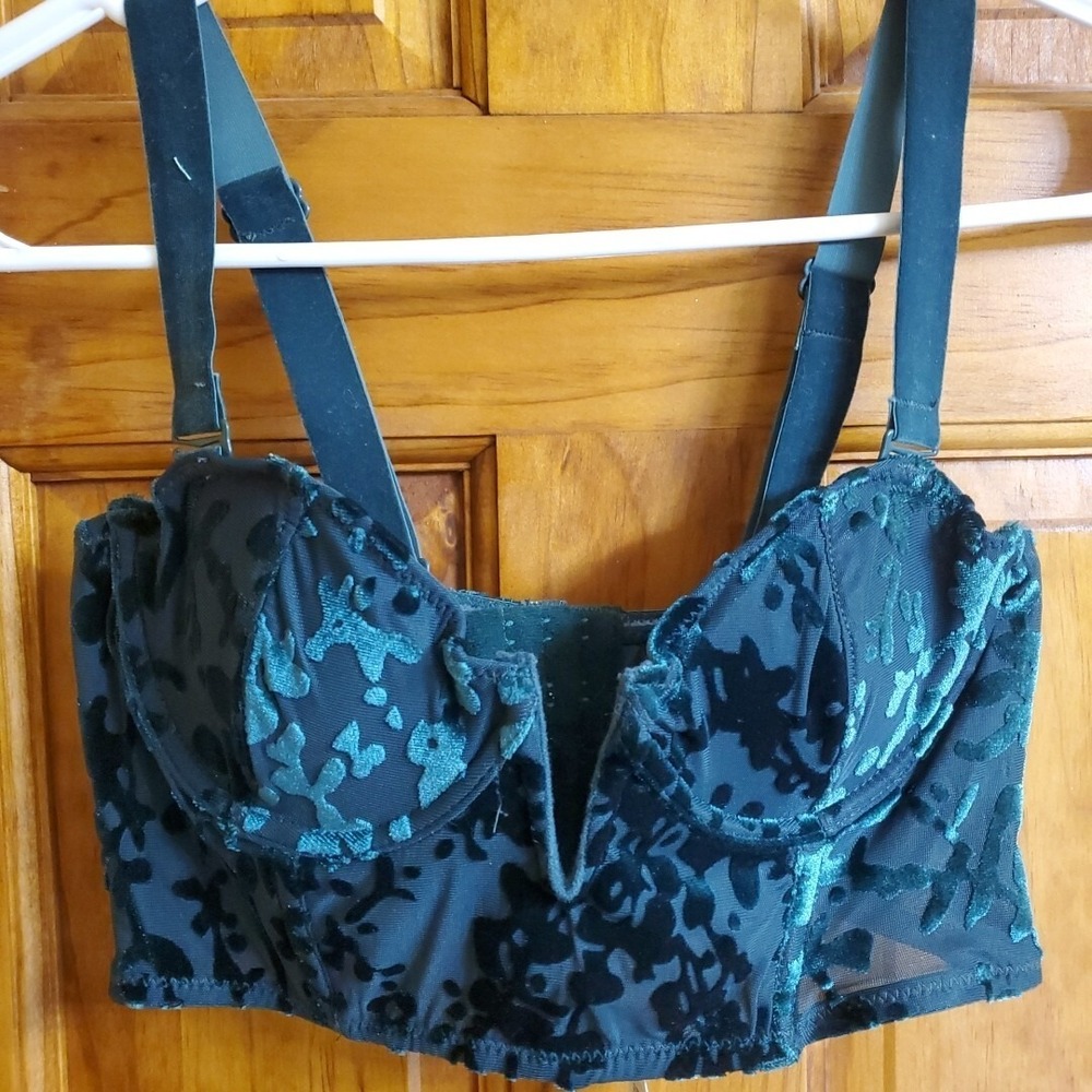 Dynamite‎ Bustier Top Velvet green Size XS
